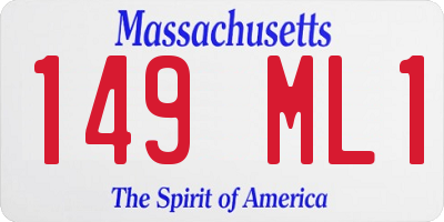 MA license plate 149ML1
