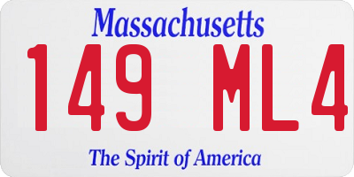 MA license plate 149ML4