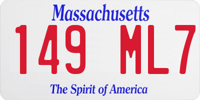 MA license plate 149ML7