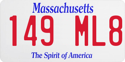MA license plate 149ML8
