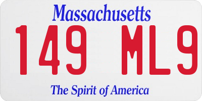 MA license plate 149ML9
