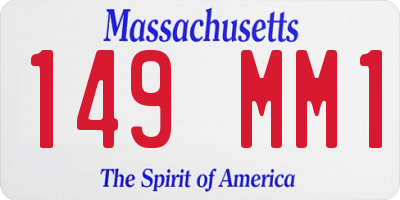 MA license plate 149MM1