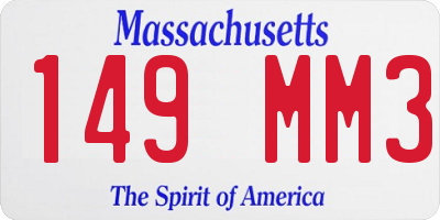 MA license plate 149MM3