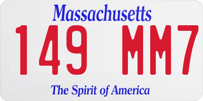 MA license plate 149MM7