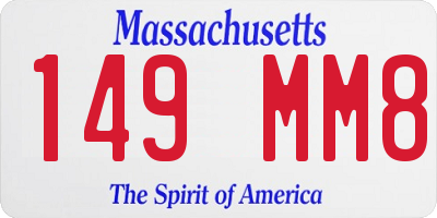 MA license plate 149MM8