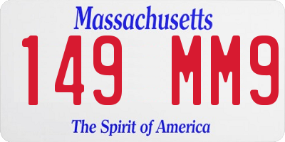 MA license plate 149MM9
