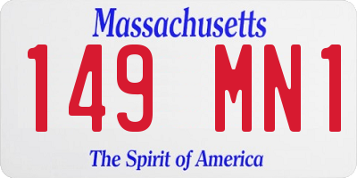 MA license plate 149MN1