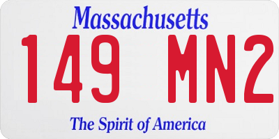 MA license plate 149MN2