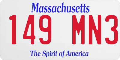 MA license plate 149MN3