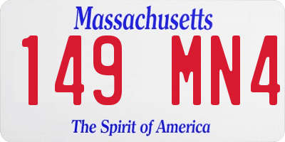 MA license plate 149MN4