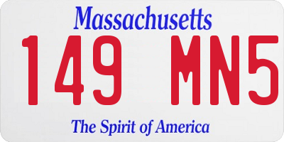 MA license plate 149MN5