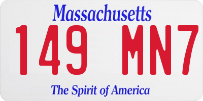 MA license plate 149MN7
