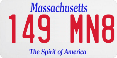 MA license plate 149MN8