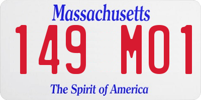 MA license plate 149MO1