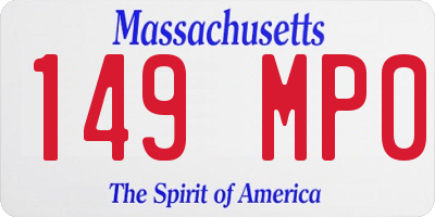 MA license plate 149MP0