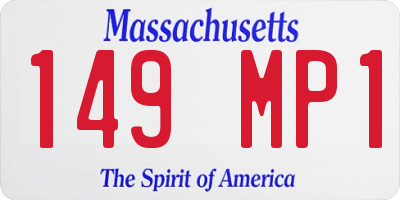 MA license plate 149MP1