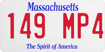 MA license plate 149MP4