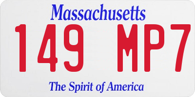 MA license plate 149MP7