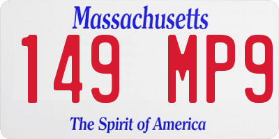 MA license plate 149MP9