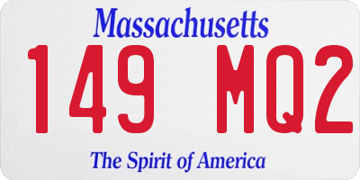 MA license plate 149MQ2