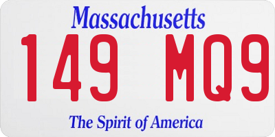 MA license plate 149MQ9