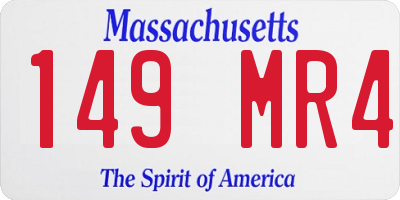MA license plate 149MR4