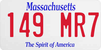 MA license plate 149MR7