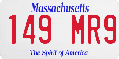 MA license plate 149MR9