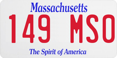 MA license plate 149MS0
