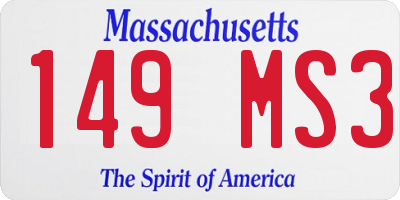 MA license plate 149MS3