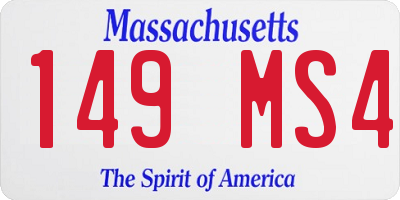 MA license plate 149MS4