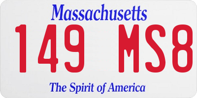 MA license plate 149MS8