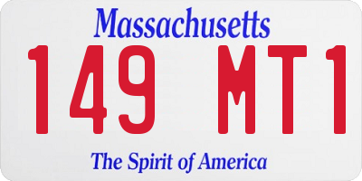 MA license plate 149MT1