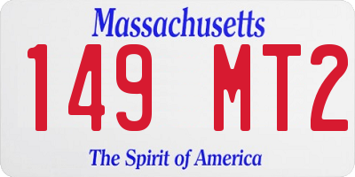 MA license plate 149MT2
