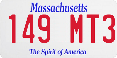 MA license plate 149MT3