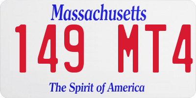 MA license plate 149MT4