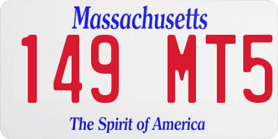 MA license plate 149MT5