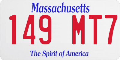 MA license plate 149MT7