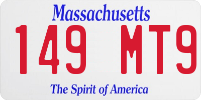 MA license plate 149MT9