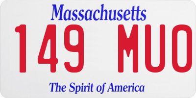 MA license plate 149MU0