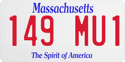 MA license plate 149MU1