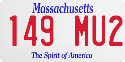 MA license plate 149MU2