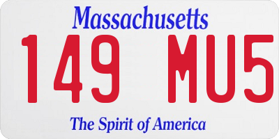 MA license plate 149MU5