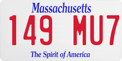 MA license plate 149MU7