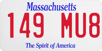 MA license plate 149MU8