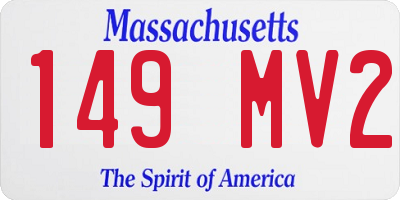 MA license plate 149MV2