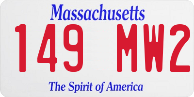 MA license plate 149MW2