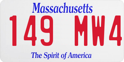 MA license plate 149MW4
