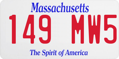 MA license plate 149MW5