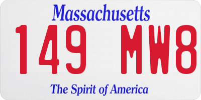 MA license plate 149MW8